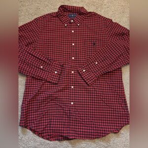 Ralph Lauren Red and Black Plaid Men's Shirt